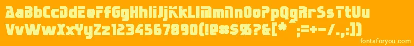 SternbachBold-Schriftart – Gelbe Schriften auf orangefarbenem Hintergrund