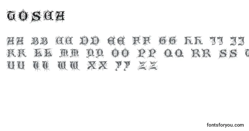 A fonte Tosca (99449) – alfabeto, números, caracteres especiais