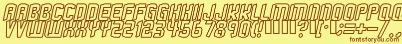 Strangephenomena Outlined Font – Brown Fonts on Yellow Background