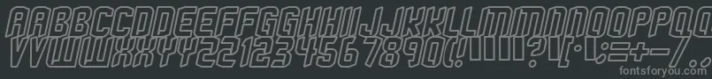 Шрифт Strangephenomena Outlined – серые шрифты на чёрном фоне
