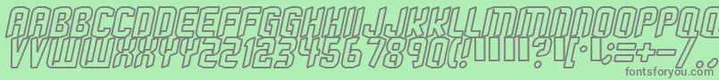 Strangephenomena Outlined Font – Gray Fonts on Green Background