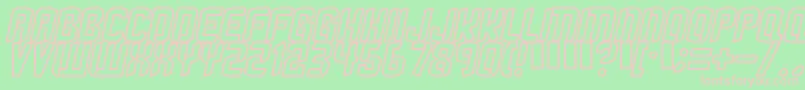 Strangephenomena Outlined-fontti – vaaleanpunaiset fontit vihreällä taustalla