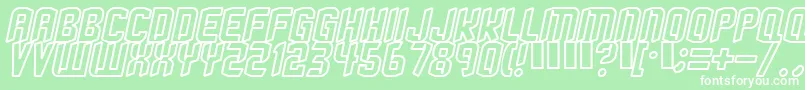 Strangephenomena Outlined Font – White Fonts on Green Background