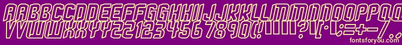 Strangephenomena Outlined Font – Yellow Fonts on Purple Background