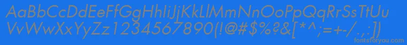 Шрифт FuturaLtBookOblique – серые шрифты на синем фоне