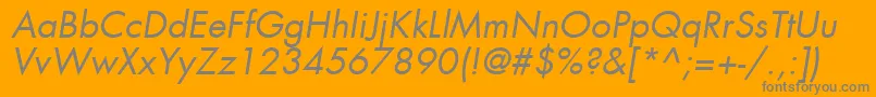 FuturaLtBookOblique Font – Gray Fonts on Orange Background