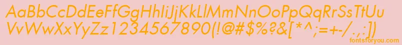 FuturaLtBookOblique Font – Orange Fonts on Pink Background