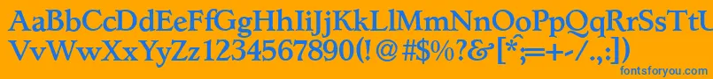 L890RomanMediumRegular Font – Blue Fonts on Orange Background