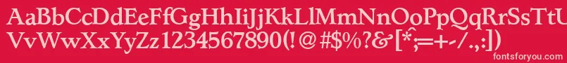 L890RomanMediumRegular Font – Pink Fonts on Red Background