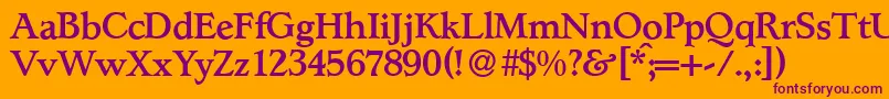 L890RomanMediumRegular Font – Purple Fonts on Orange Background