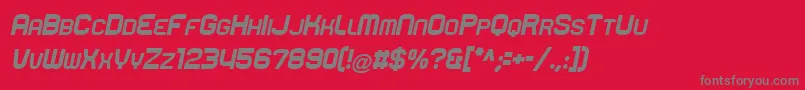フォントRueckRight – 赤い背景に灰色の文字