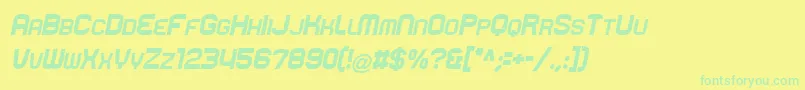 RueckRight-fontti – vihreät fontit keltaisella taustalla