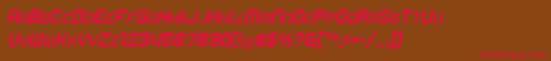 RueckRight-Schriftart – Rote Schriften auf braunem Hintergrund