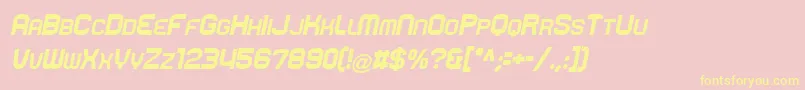 RueckRight Font – Yellow Fonts on Pink Background