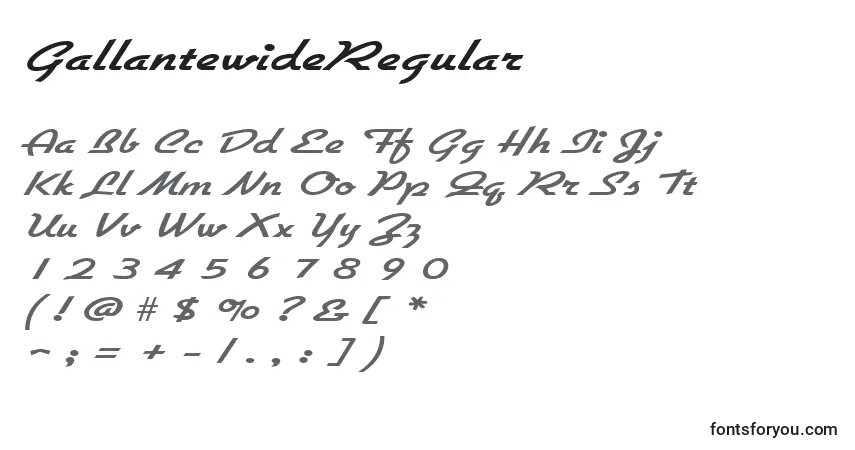 GallantewideRegular-fontti – aakkoset, numerot, erikoismerkit