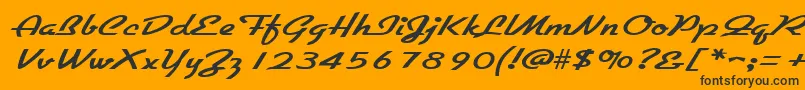 Шрифт GallantewideRegular – чёрные шрифты на оранжевом фоне