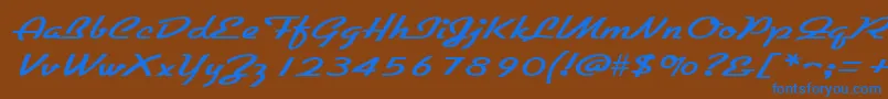 GallantewideRegular Font – Blue Fonts on Brown Background
