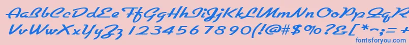 GallantewideRegular-fontti – siniset fontit vaaleanpunaisella taustalla