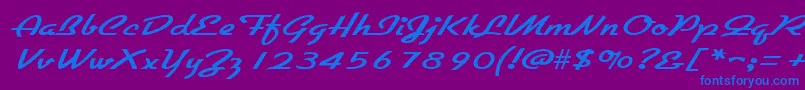 GallantewideRegular Font – Blue Fonts on Purple Background