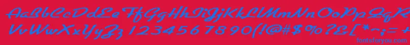 GallantewideRegular-Schriftart – Blaue Schriften auf rotem Hintergrund