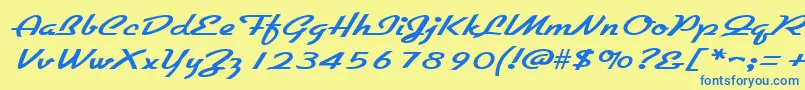 GallantewideRegular Font – Blue Fonts on Yellow Background