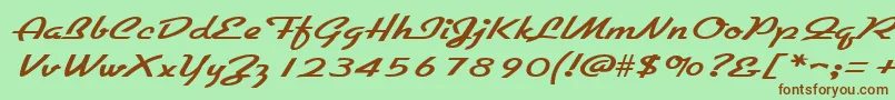 Шрифт GallantewideRegular – коричневые шрифты на зелёном фоне