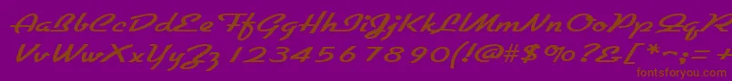 Шрифт GallantewideRegular – коричневые шрифты на фиолетовом фоне