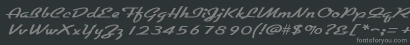 GallantewideRegular-fontti – harmaat kirjasimet mustalla taustalla