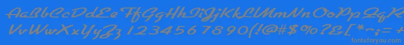 フォントGallantewideRegular – 青い背景に灰色の文字