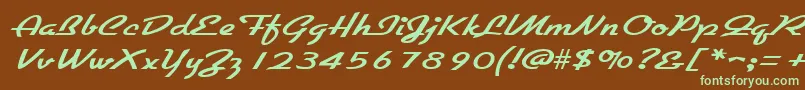 GallantewideRegular-fontti – vihreät fontit ruskealla taustalla