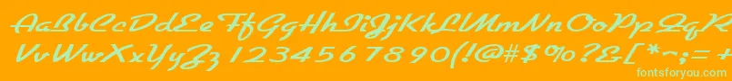 Шрифт GallantewideRegular – зелёные шрифты на оранжевом фоне