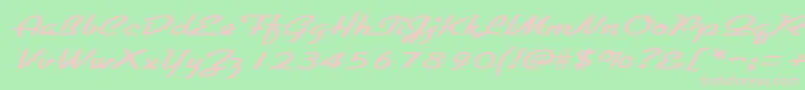 GallantewideRegular-fontti – vaaleanpunaiset fontit vihreällä taustalla