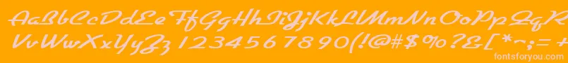 GallantewideRegular-Schriftart – Rosa Schriften auf orangefarbenem Hintergrund