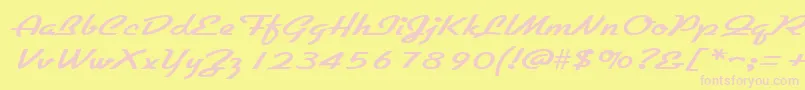 フォントGallantewideRegular – ピンクのフォント、黄色の背景