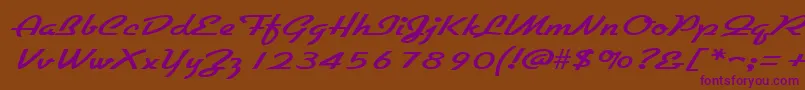 GallantewideRegular Font – Purple Fonts on Brown Background