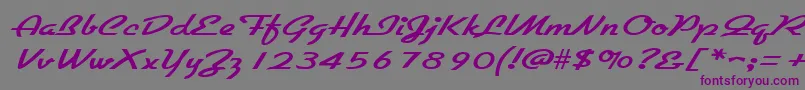フォントGallantewideRegular – 紫色のフォント、灰色の背景