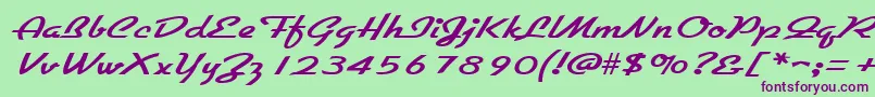 GallantewideRegular Font – Purple Fonts on Green Background