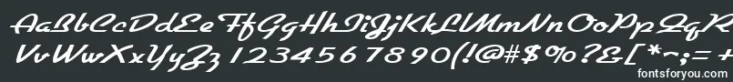 GallantewideRegular-fontti – valkoiset fontit mustalla taustalla