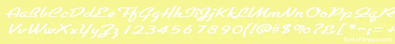 GallantewideRegular-fontti – valkoiset fontit keltaisella taustalla