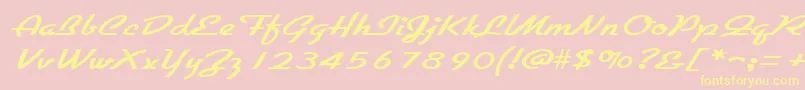 GallantewideRegular Font – Yellow Fonts on Pink Background