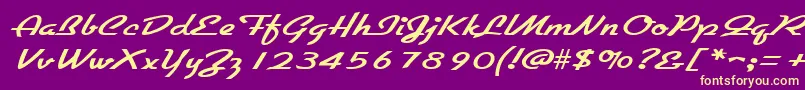 GallantewideRegular-Schriftart – Gelbe Schriften auf violettem Hintergrund