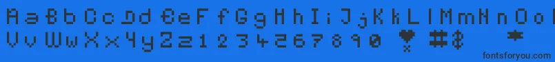 Pixelates Font – Black Fonts on Blue Background