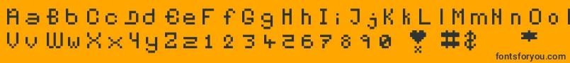 Pixelates Font – Black Fonts on Orange Background