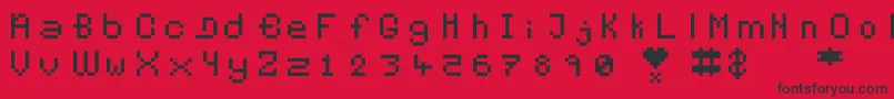 Pixelates Font – Black Fonts on Red Background