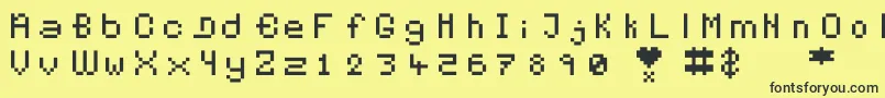Pixelates Font – Black Fonts on Yellow Background