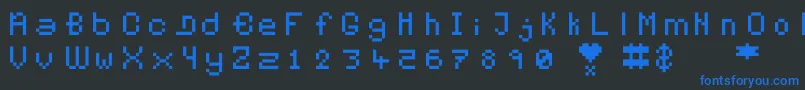 Pixelates Font – Blue Fonts on Black Background