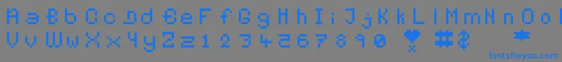 Pixelates Font – Blue Fonts on Gray Background