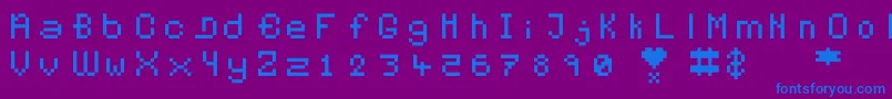 Pixelates Font – Blue Fonts on Purple Background