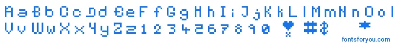 Pixelates Font – Blue Fonts on White Background