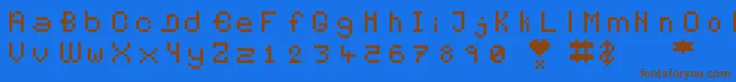 Pixelates Font – Brown Fonts on Blue Background